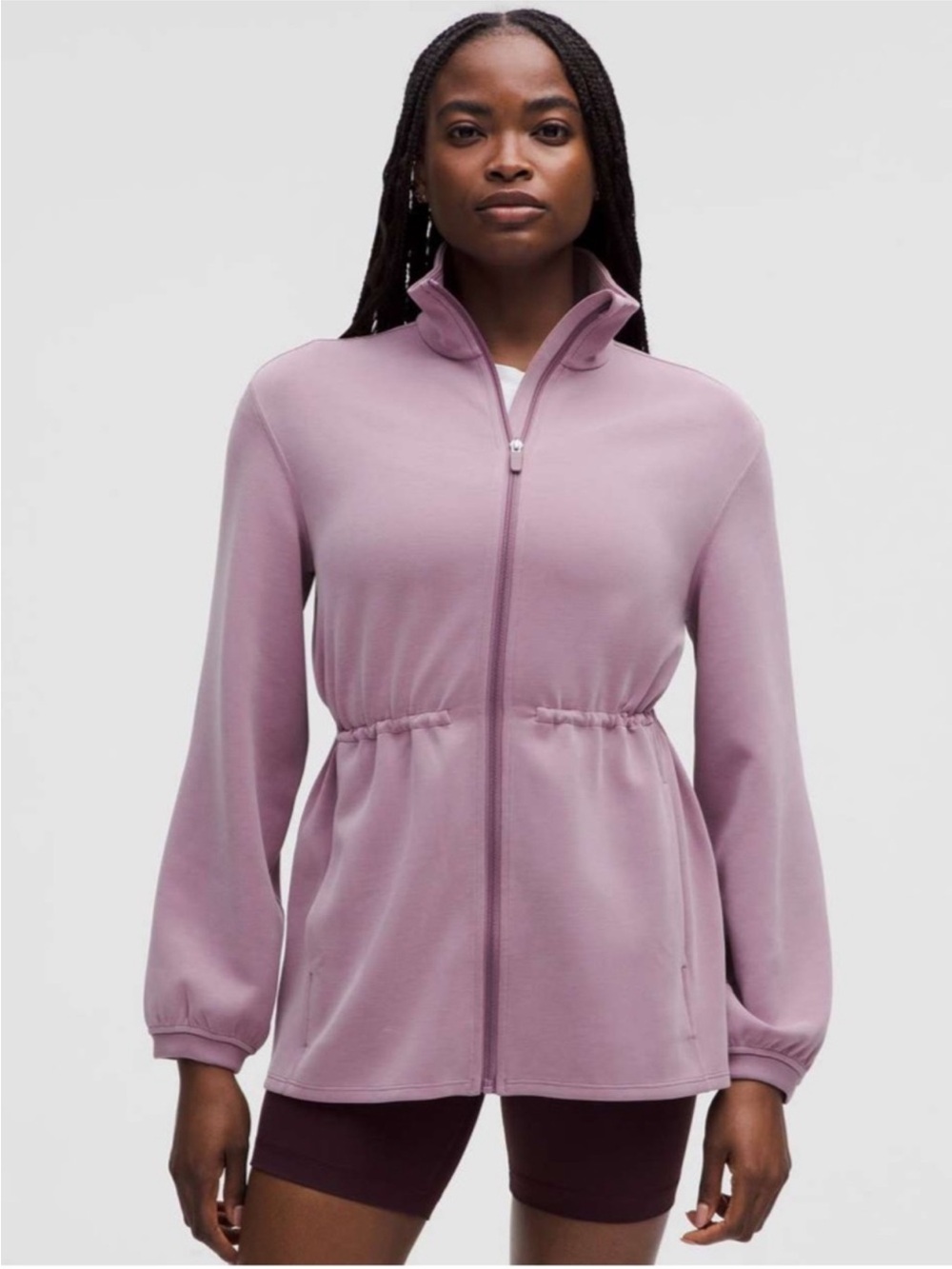 Lululemon Softstreme Cinch-Waist Full-Zip Jacket Lavender Lux Purple size Large